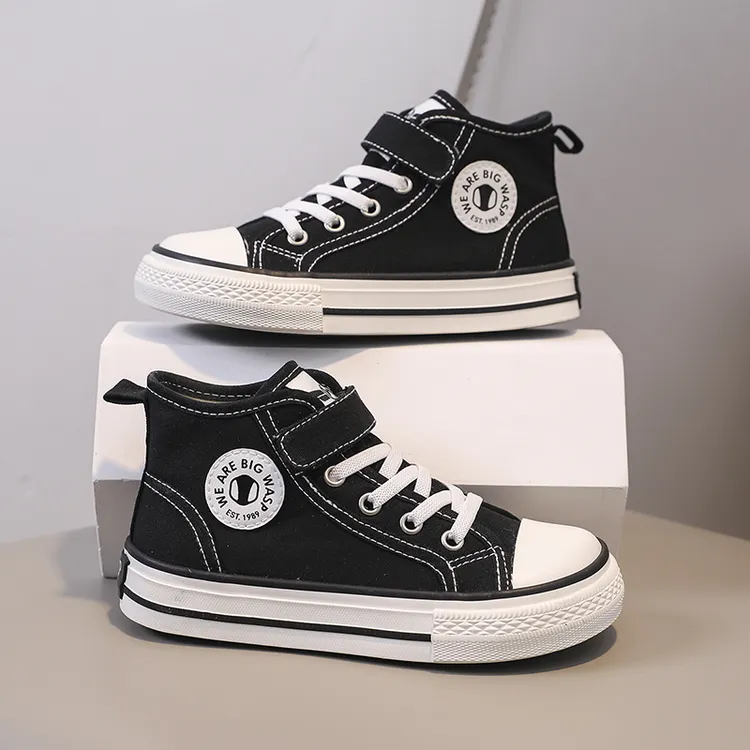 大黄蜂儿童帆布鞋中高帮板鞋男女童鞋子2025秋季新款男童帆布鞋潮