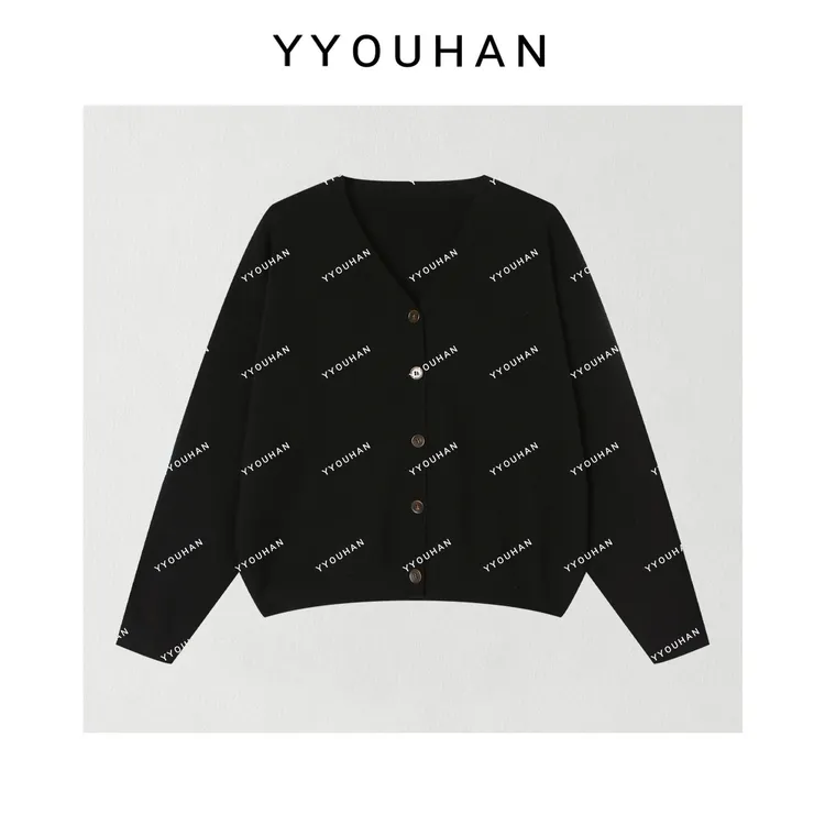 YYOUHAN 2025新款【咖啡馆】小众设计单排扣长袖针织开衫 2509C5566