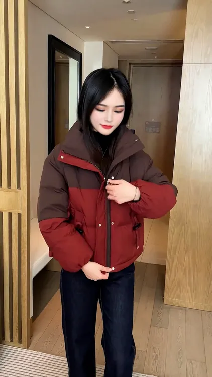 小个子短款时尚休闲百搭加厚韩版冬季洋气保暖立领显瘦修身棉衣新