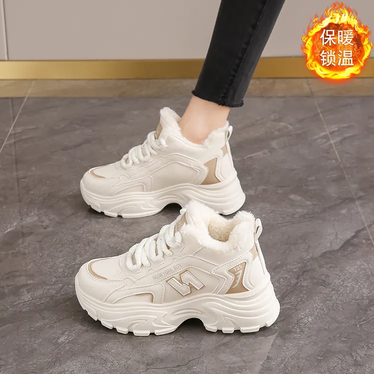 秋冬季棉鞋老爹鞋运动鞋女加绒大棉鞋高帮2025加厚保暖ins学生女