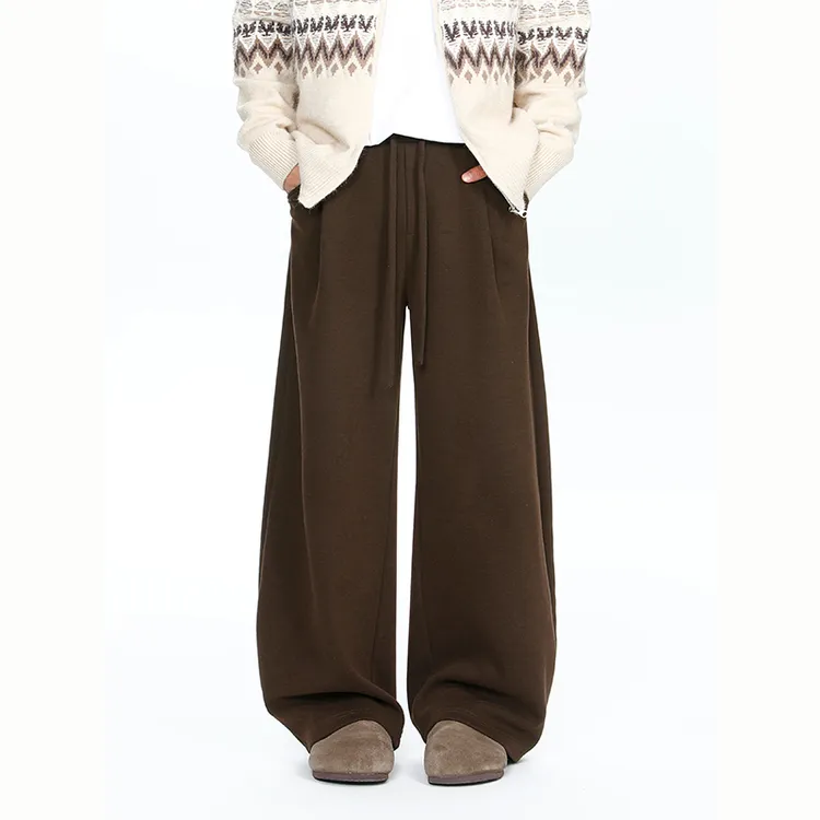 Neutra秋冬新款纯色羊毛直筒阔腿长裤中性风简约休闲慵懒百搭卫裤