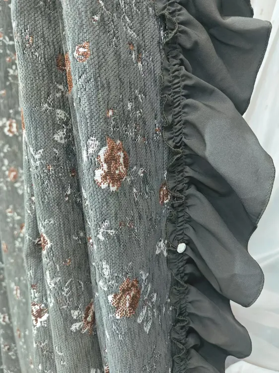 【复古绿山茶花】网红爆款美式美拉德氛围感窗帘