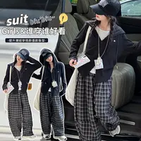 女童秋季韩版休闲假两件卫衣套装女大童时髦洋气儿童秋装阔腿裤潮