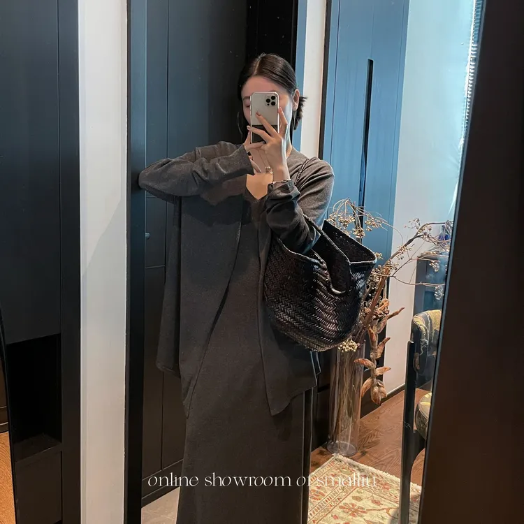 SMALLIU【开衫/】亚麻杂色点点针织开衫慵懒风出游服装女