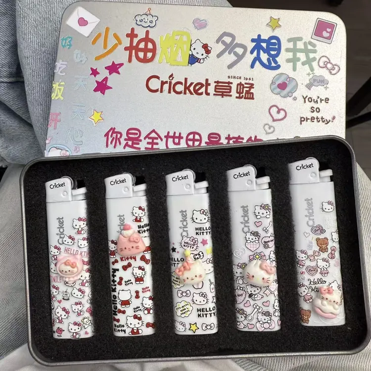 cricket/草蜢可爱防爆卡通风格打火机男生礼物kt猫一次性打火机
