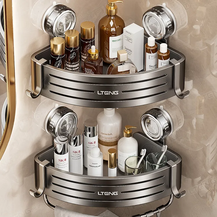 吸盘式浴室三角篮卫生间浴室架子洗手台转角墙上厕所置物架收纳架