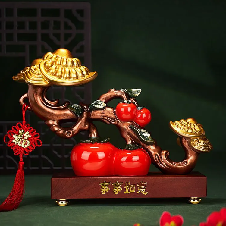 【师傅推荐】事事如意摆件柿子家居玄关客厅酒柜装饰品摆件