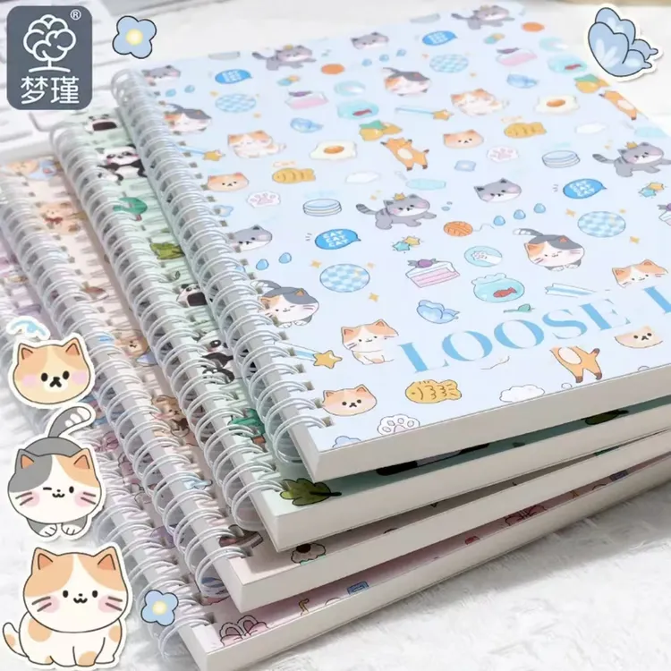 直播【福利】【萌趣系列】可爱高颜值泼墨动物线圈本小学生记事本横线