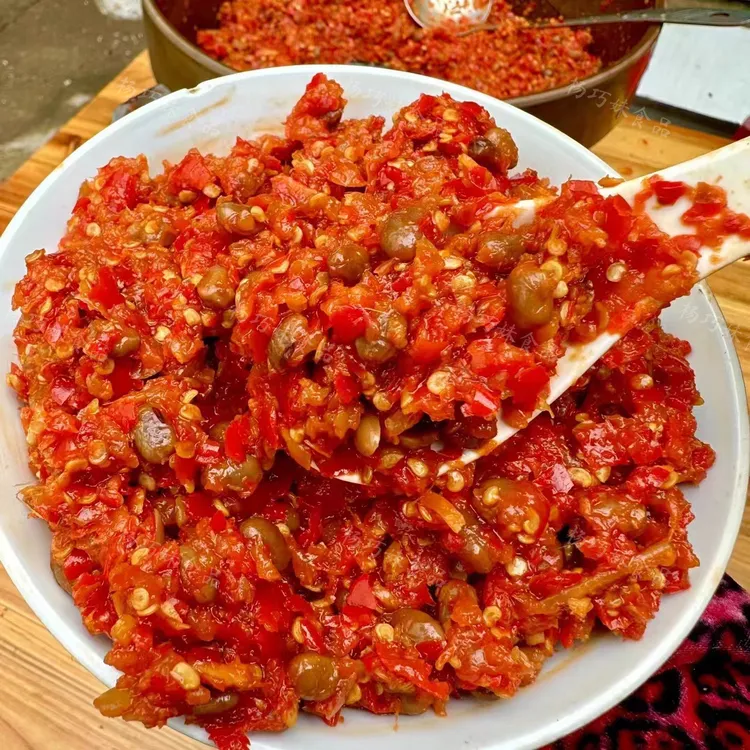 杨巧妹黄豆豉剁椒酱特辣无油蒜蓉辣酱即食厨房调料酱380克罐装