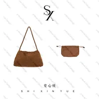 【悦悦专属】秋冬复古编织设计单肩斜挎包包Y916