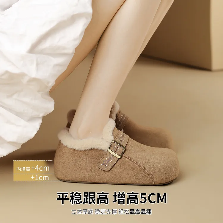 【FOXER】新款秋冬加绒全包勃肯鞋通勤百搭舒适休闲女鞋一脚蹬显高