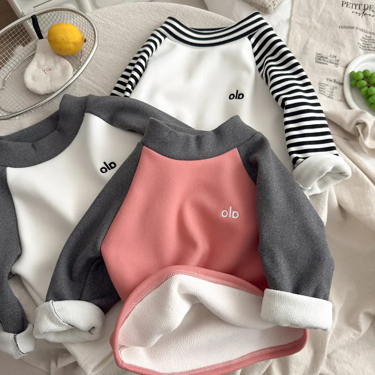 【480克加厚福利】儿童秋冬绒衫男女宝加绒上衣内搭加厚半高领卫衣