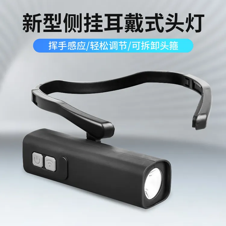 挂耳式头灯强光超亮可充电长续航感应式户外骑行夜跑登山钓鱼专用