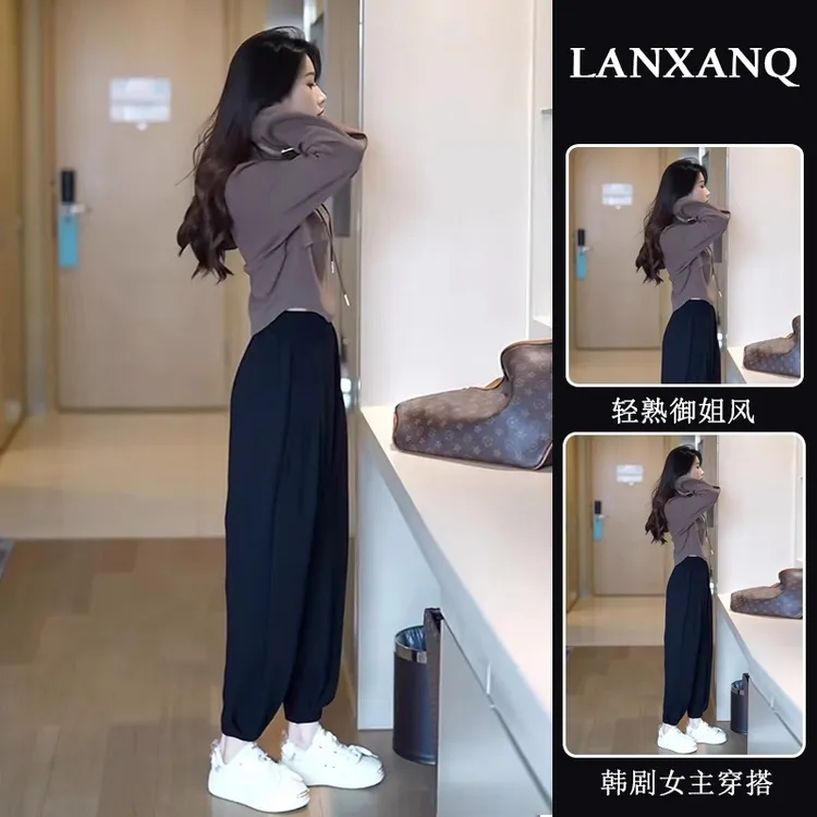 秋季2025新款女装胖mm显瘦遮肉套装小个子干练气质上衣休闲两件套