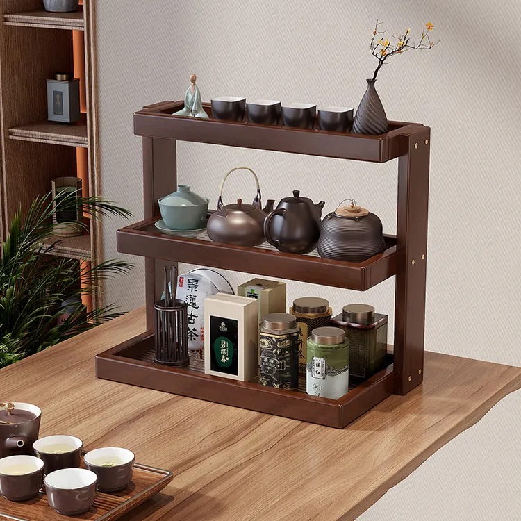 茶杯架桌面小型博古架泡茶台办公室茶叶茶具收纳置物架家用博古架