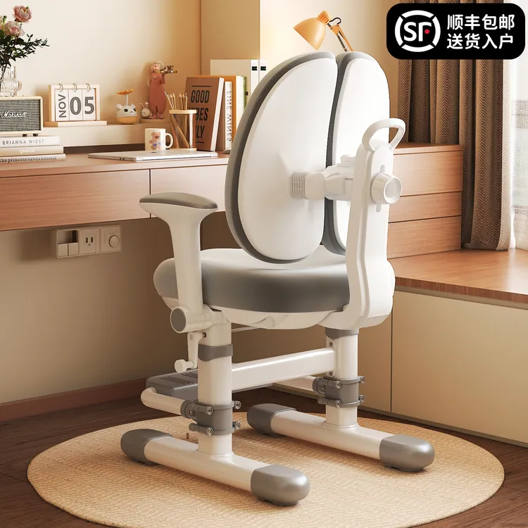 领坚儿童学习椅小学生家用可升降调节追背写字椅学习专用靠背椅子