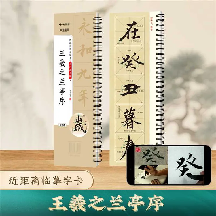 王羲之兰亭序初学入门教学视频版字卡临摹字帖米芾的字书法书籍