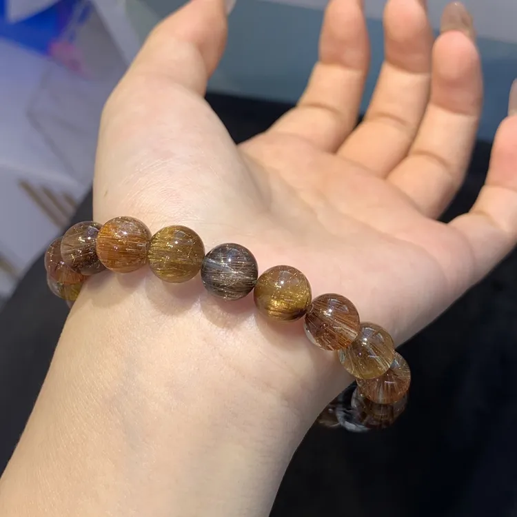 彩发晶共生矿水晶9mm+