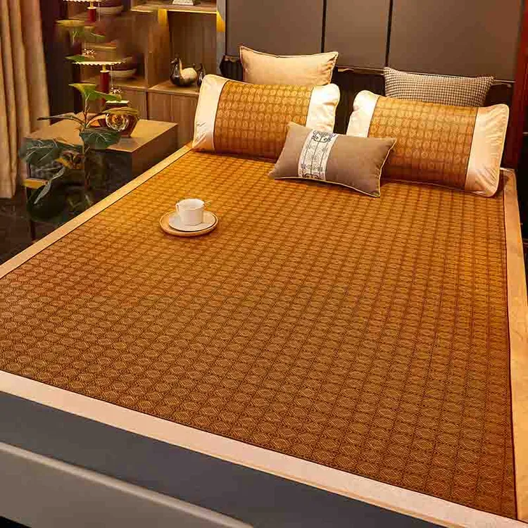 凉席藤席单件三件套夏季双面可折叠学生宿舍空调席家用夏凉席老式