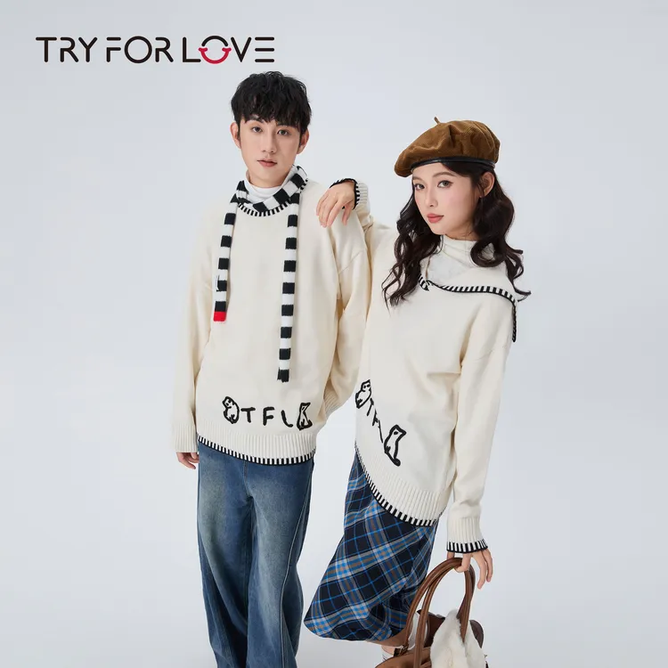 TRYFORLOVE秋冬新款情侣装毛衣小众设计师毛衫温柔风出游服装女