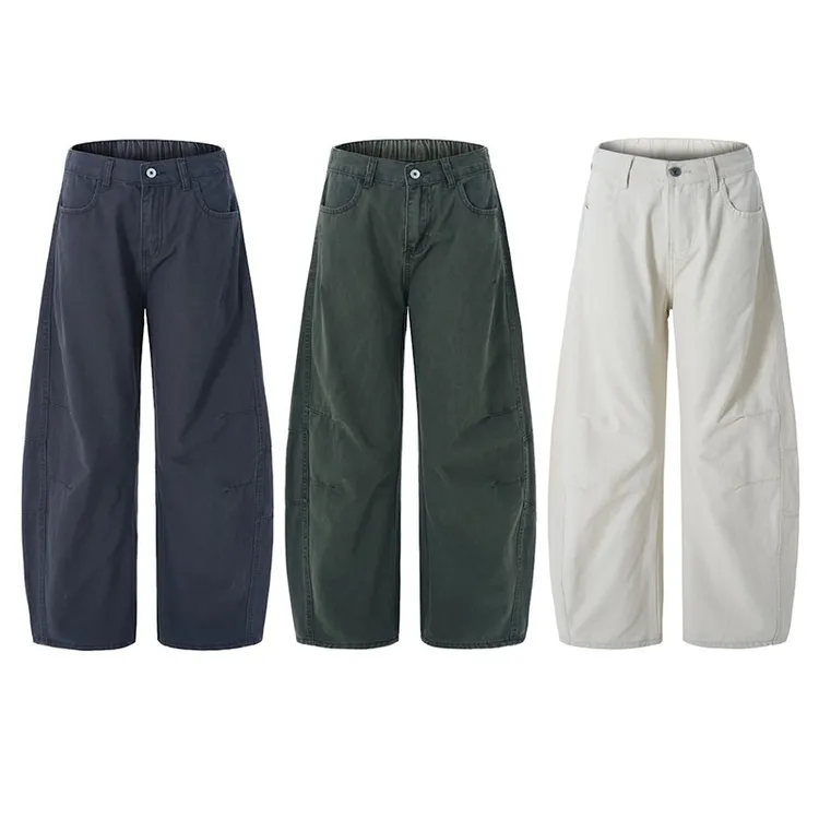 秋冬新款美式弯刀休闲裤男潮牌高街潮流高级感宽松直筒vibe阔腿裤