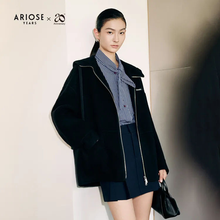 【外套】【商场同款新品】艾诺丝雅诗  宽松连帽时尚外套 AR234151