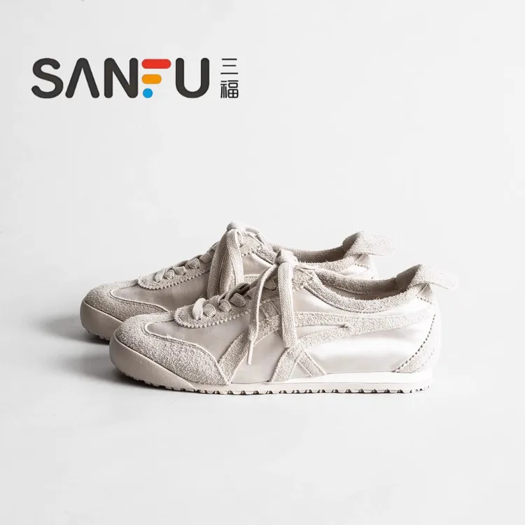 三福百搭复古软底内增高德训鞋女2025秋季新款运动休闲板鞋阿甘鞋
