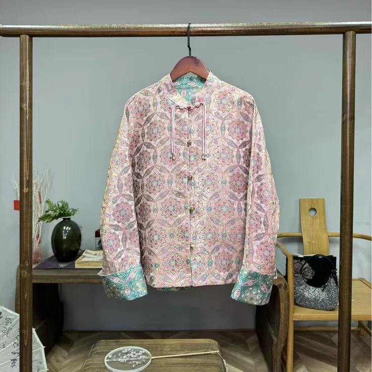 花花世界！织金宋锦宝相花双面穿新中式国风外套！GZ3679