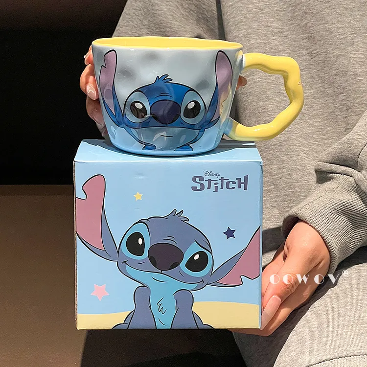 史迪仔陶瓷马克杯子网红爆款2025新款情侣高颜值水杯子家用可爱风