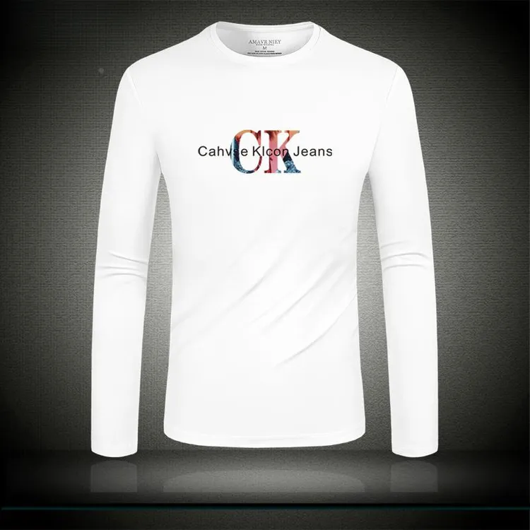 春秋季长袖t恤男士丝光棉秋衣修身纯棉打底衫潮t圆领时尚百搭上衣