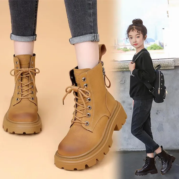 -潮款雪地靴加厚马丁岁春秋儿童款厚底靴子短靴126靴2025女童新款