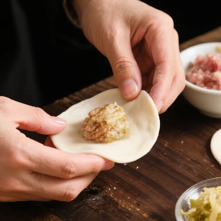 【东北大板手工包制六褶水饺】好营养口味多样速食方便早餐东北水饺