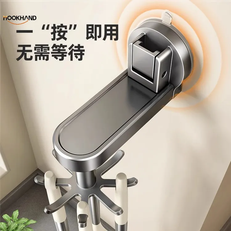 厨房旋转强力强力吸盘挂钩铲子勺子收纳架锅铲挂架置物架子免打孔