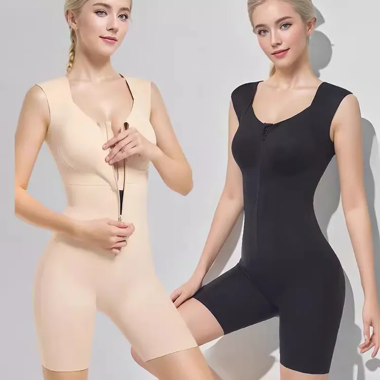 新款人鱼拉链排扣双重收腹提臀连体塑身衣高端塑形产后美体内衣