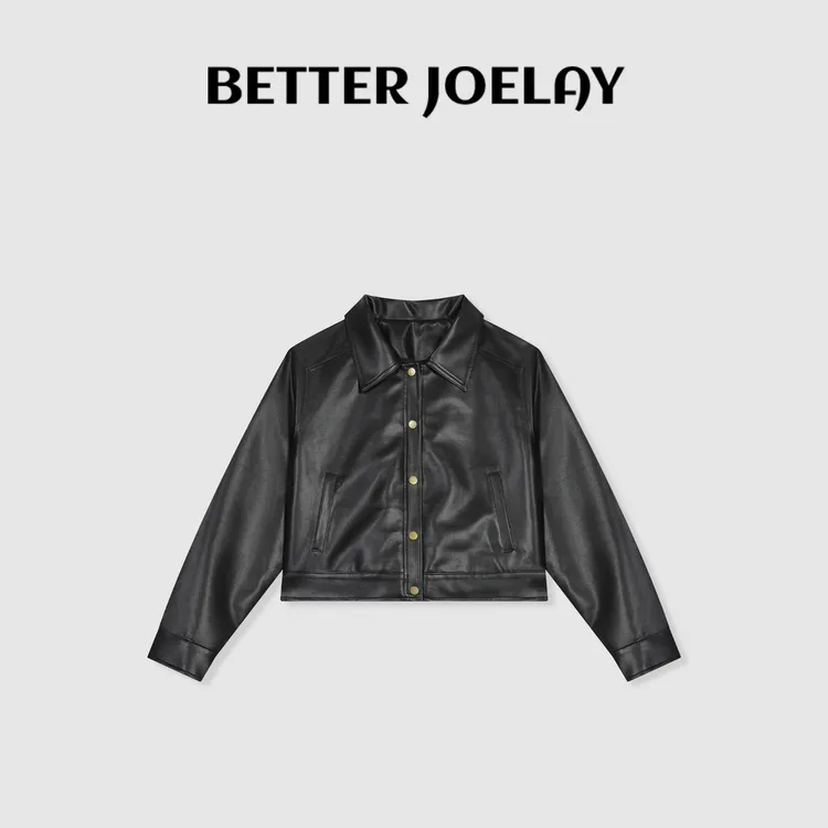 BETTER JOELAY  -【金扣敘事】高级感时尚皮衣外套百搭宽松Z0864