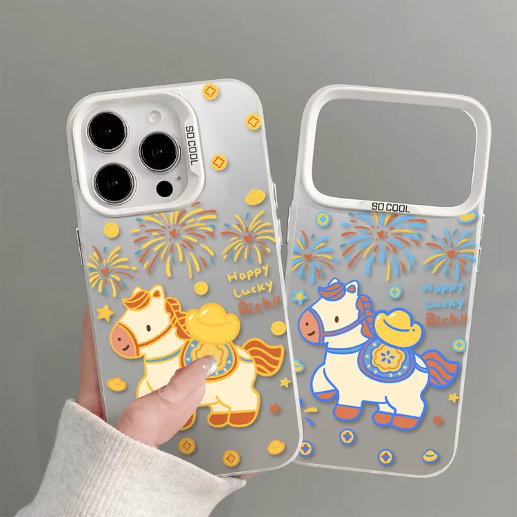 烟花背元宝小马适用苹果17/16pro元气手机壳华为p70vivo小米oppo