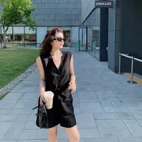 高级感老钱风亚麻马夹短裤两件套装女2025夏季老钱风松弛感女装