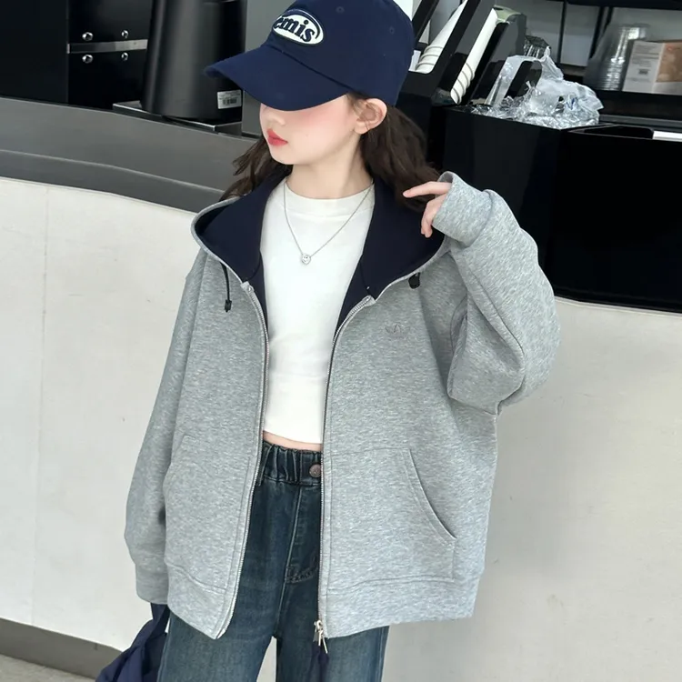 女童卫衣外套春秋2025新款大童儿童洋气时髦衣服休闲女孩秋季上衣