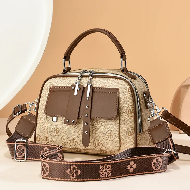 爆款包包女2025新款高级感小方包pu大容量女士手提包百搭女包跨境