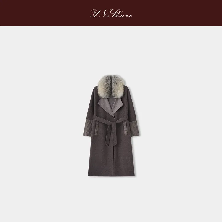 YN-SHUZE设计师时髦狐狸毛大衣外套SZ-YNB-6120328