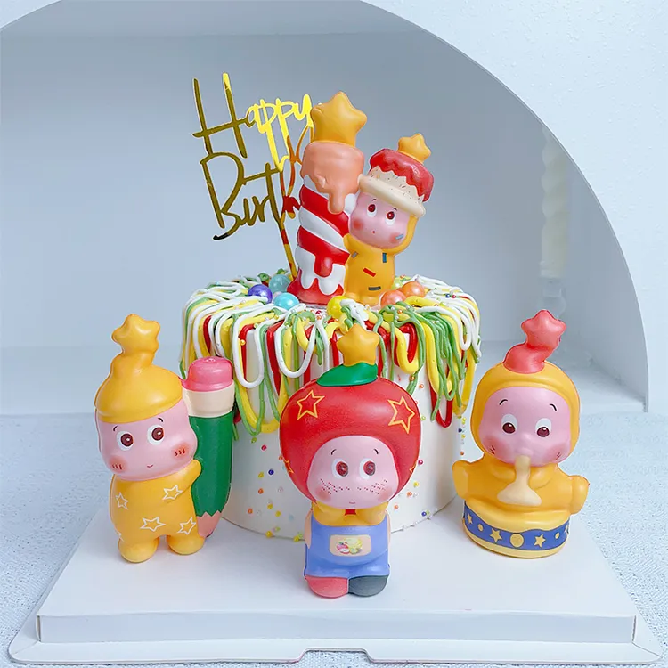 星星人蛋糕装饰许愿宝宝卡通儿童生日主题海绵公仔蛋糕摆件