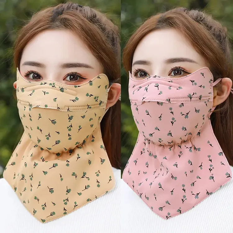护脖口罩女冬长款防寒防风保暖露鼻透气韩版印花加厚骑车护脸面罩