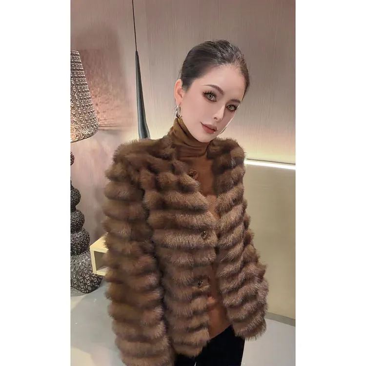 V领毛毛短外套外套WT31281