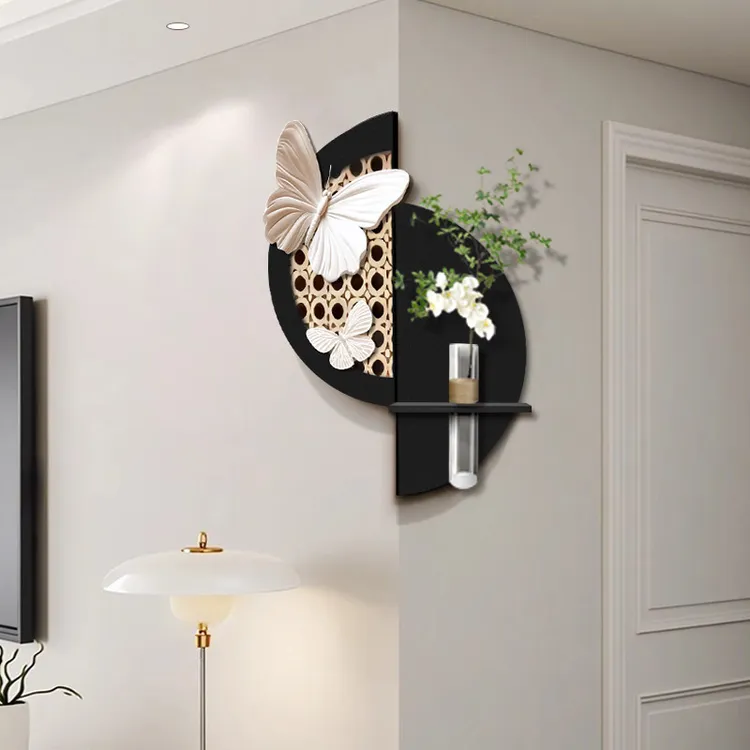 2025新款客厅装饰画创意转角晶瓷玄关背景墙挂画立体墙面壁画