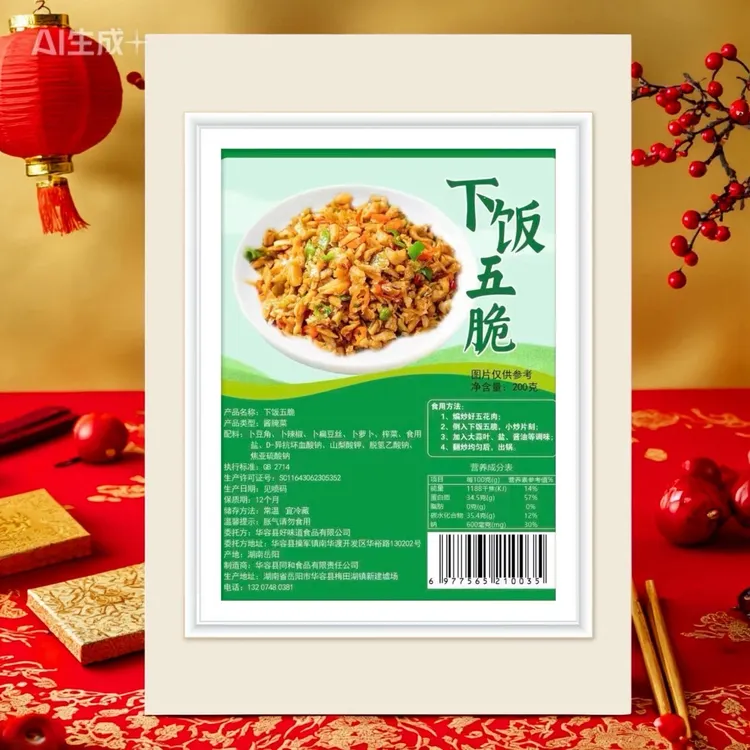下饭五脆开胃爽口下饭菜坛子菜200g买十包自动包邮