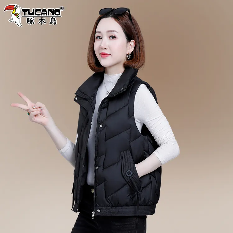 啄木鸟保暖棉马甲女款外穿2025秋冬新款女士马夹妈妈背心坎肩外套