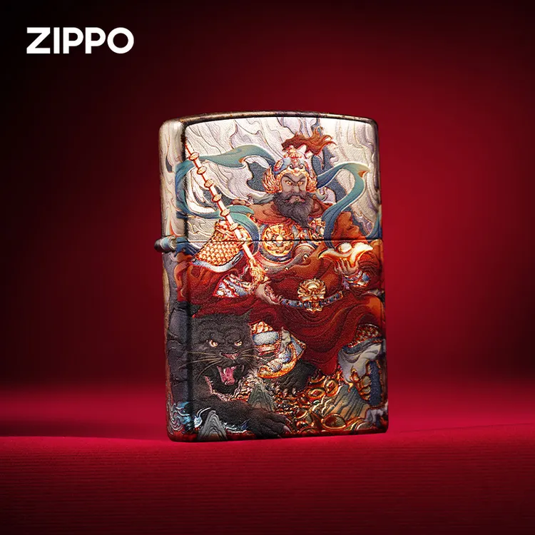 ZIPPO/之宝打火机【包银烫金赵公明】防风原装男士经典送礼DYJ1H1X1