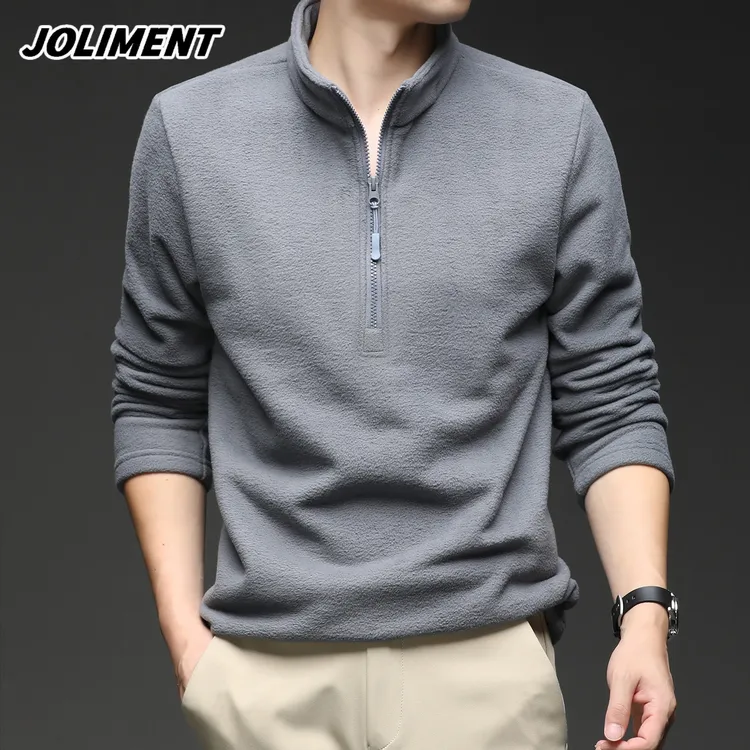 JOLIMENT立领半拉链卫衣男士2025新款秋冬季德绒上衣保暖套头衣服