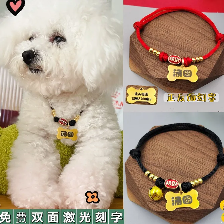 宠物项圈猫咪狗定制防走丢名牌项链大型犬可调节刻字防丢脖圈挂件