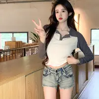 大码胖妹妹显瘦遮肉上衣女春秋装打底衫美式复古内搭长袖T恤13573